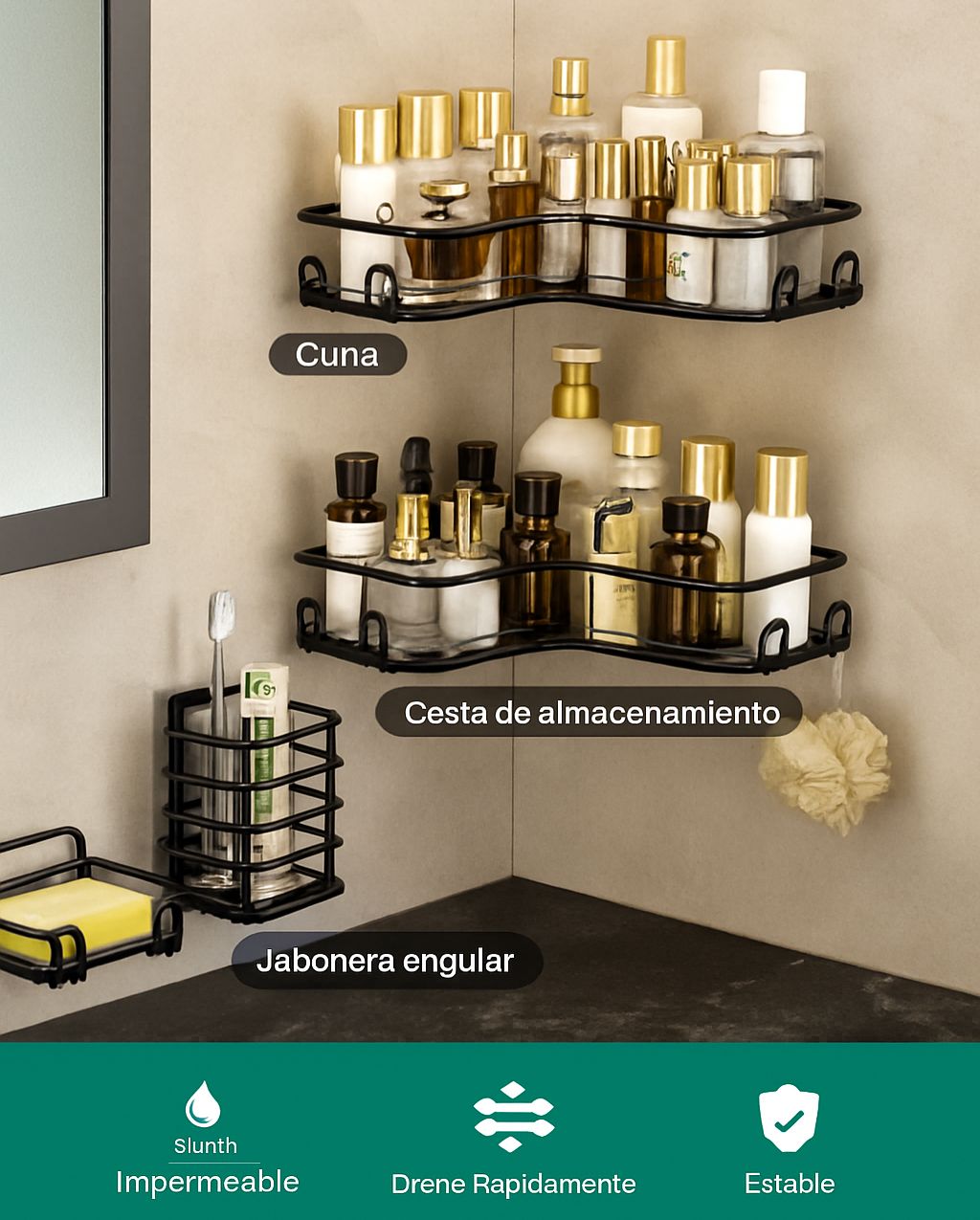 organizador baño muchi
