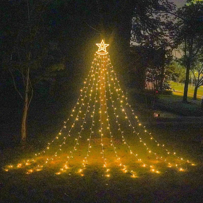 Estrellas con luces en cascada