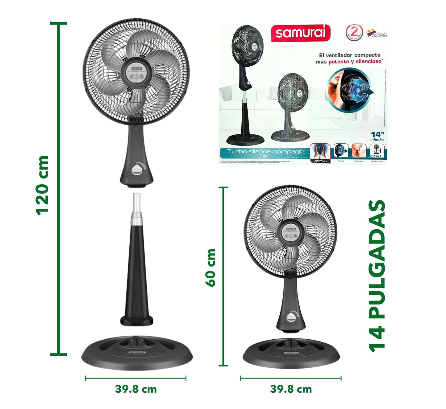 Ventilador Samurái 2 en 1 14 pulgadas
