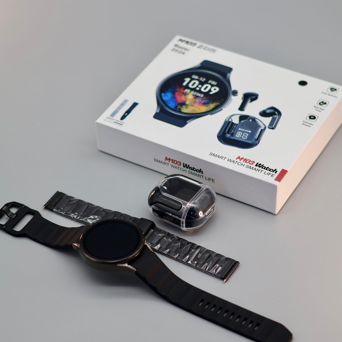 Smartwatch M103 Máster Whatch + Audífonos 3 muchi