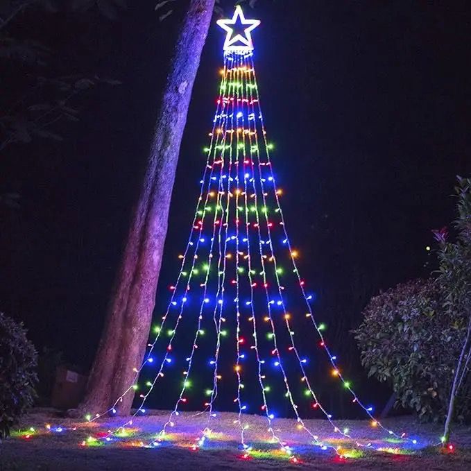 Estrellas con luces en cascada