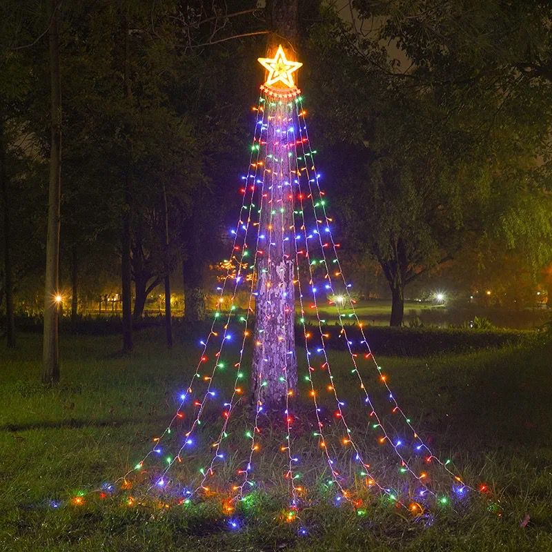 Estrellas con luces en cascada