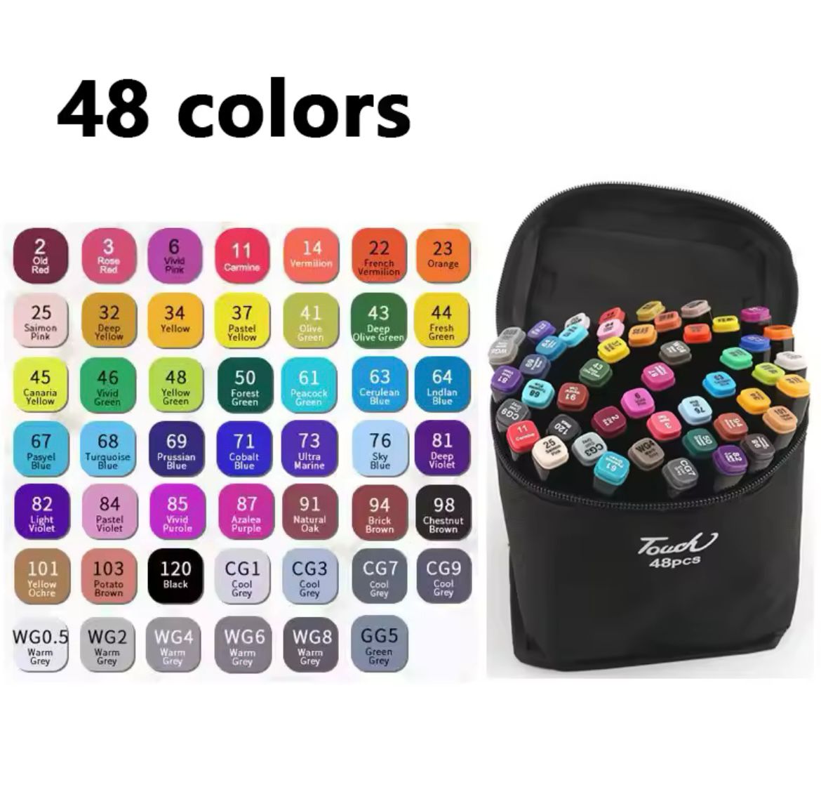Set de 48 Marcadores Doble Punta en Estuche