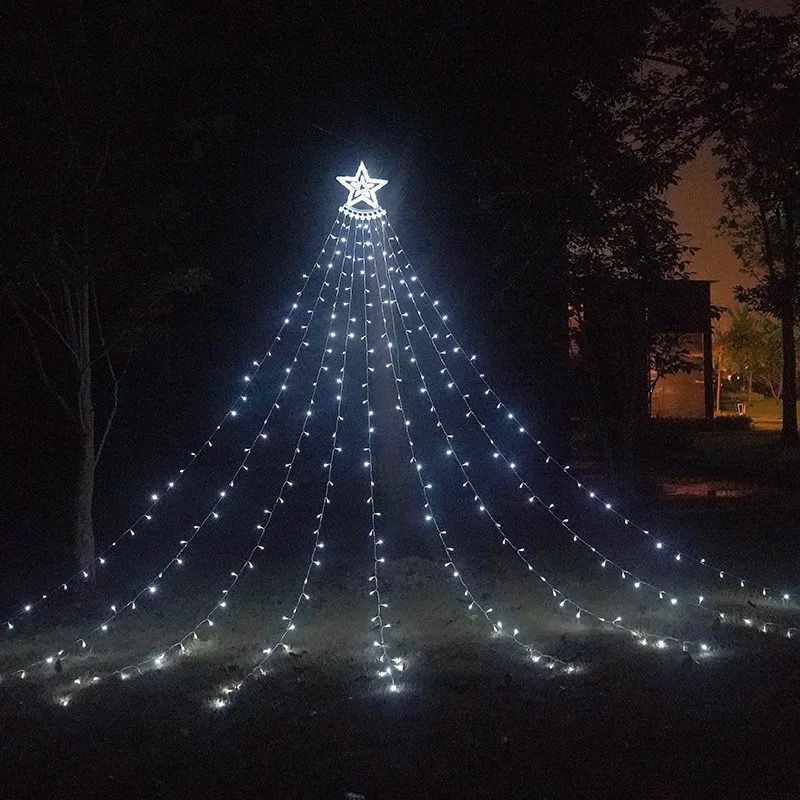 Estrellas con luces en cascada