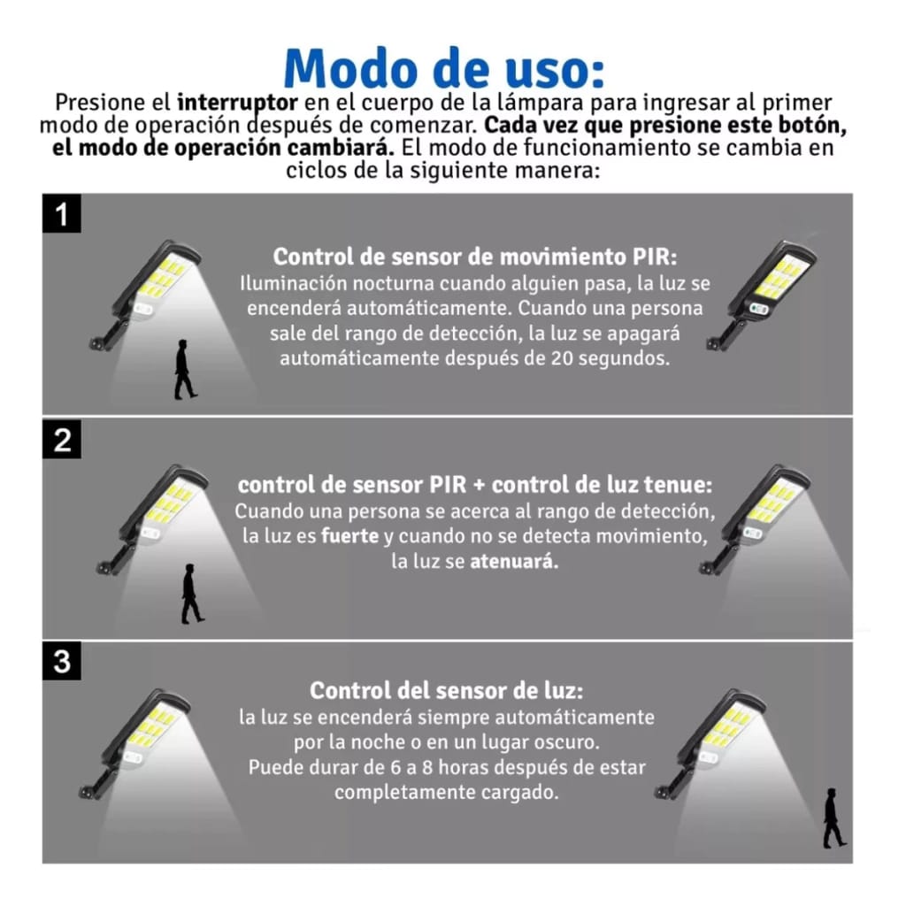 Lampara Panel Solar Exteriores Led JX-616E