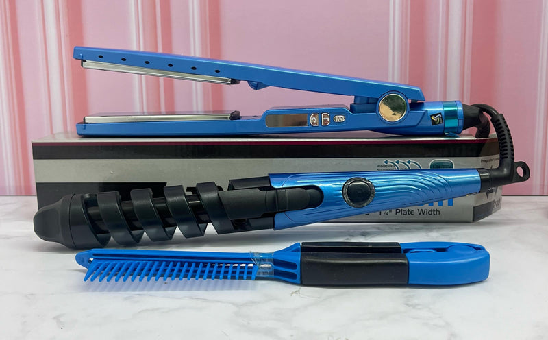 Combo plancha nano titanuim muchi