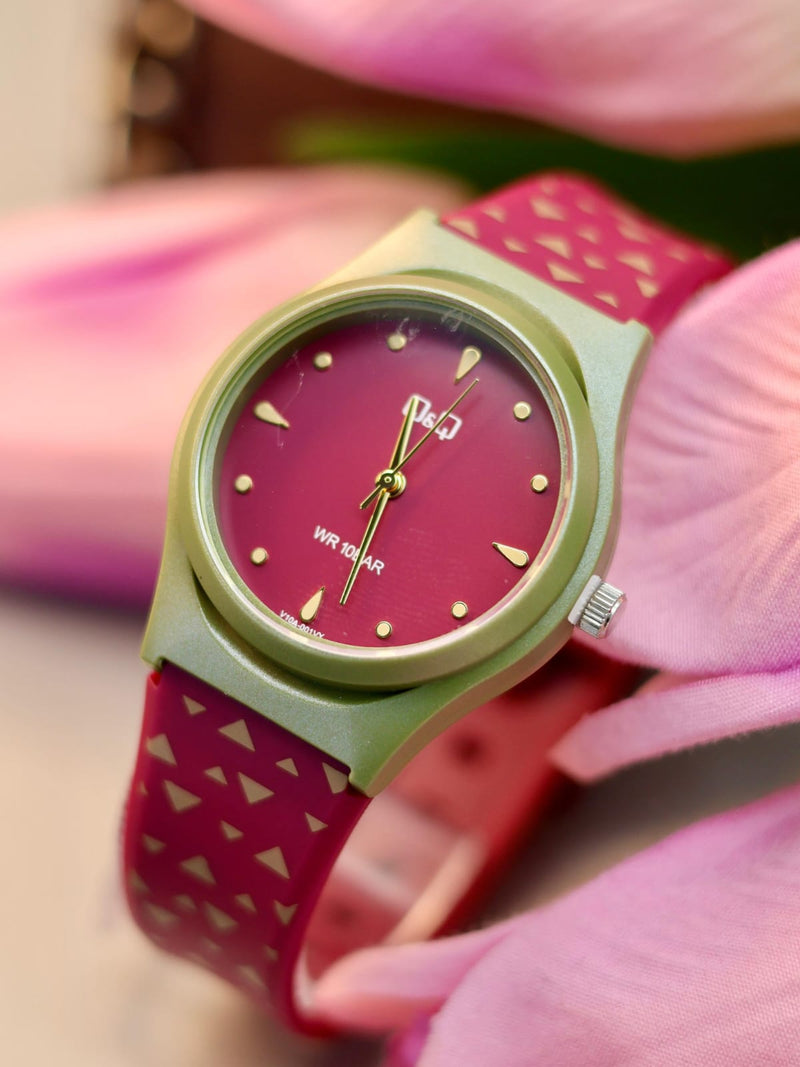 Reloj Q&Q - Producto Original rojo con verde muchi