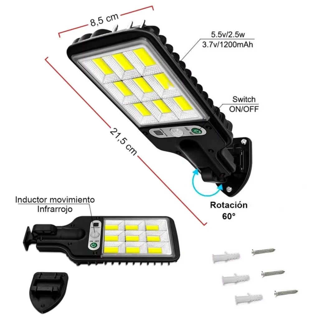 Lampara Panel Solar Exteriores Led  JX-616E