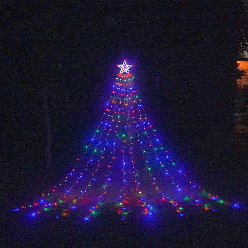 Estrellas con luces en cascada