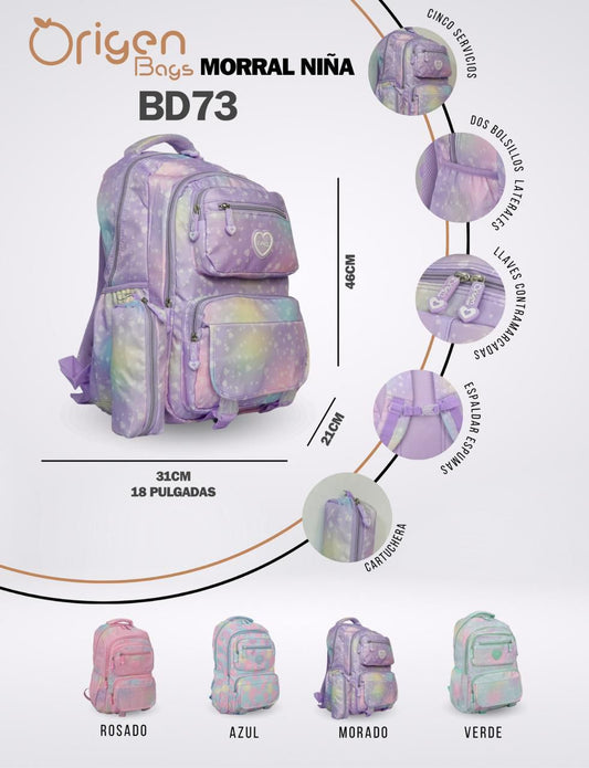 Morral Origen+Cartuchera 1 bolsillo Pequeño